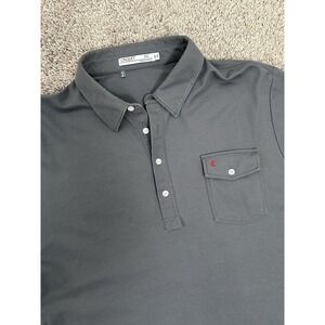 Men's Long Sleeve Criquet Oxford Shirt Dark Grey Preppy Size XXL